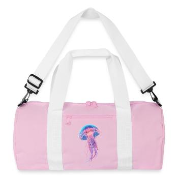 Rainbow Neon Jellyfish - Recycled Duffel Bag - pink/white - Front