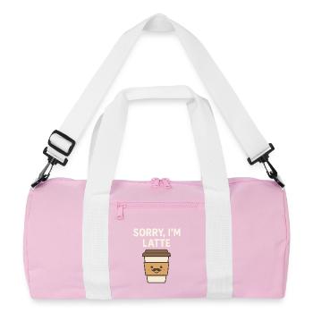 Désolé, je suis Latte – Drôle de design de café - Sac de sport recyclé - rose/blanc - Devant