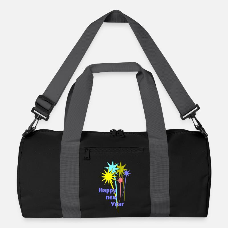 Feierlicher Neujahrs-Feuerwerk mit Text Recycelte Duffel Bag