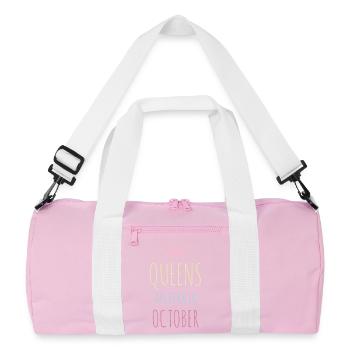 Queens Are Born In October - Recycled Duffel Bag - pink/white - Front