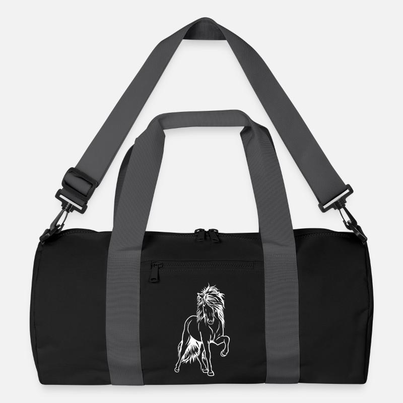 Island Hengst weiß - Recycelte Duffel Bag - Schwarz/Graphitgrau