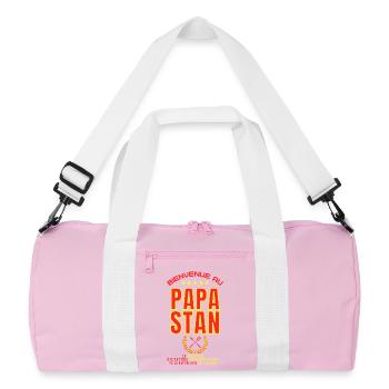 Bienvenue au PAPASTAN - Humour Papa - Sac de sport recyclé - rose/blanc - Devant