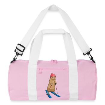 Suricate Skieur Ski - Sac de sport recyclé - rose/blanc - Devant