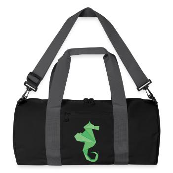 abstract seahorse badges in origami style - Recycled Duffel Bag - black/graphite grey - Front