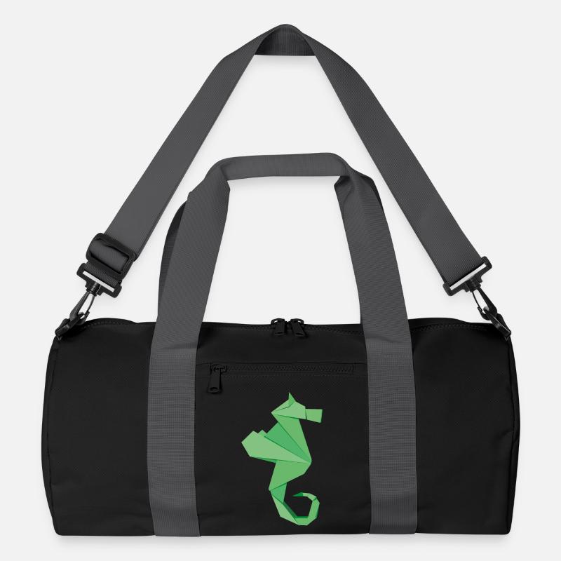 Insignes abstraits d’hippocampes dans le style origami Sac de sport recyclé