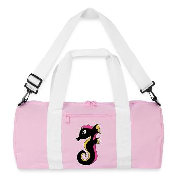 Blooming Neon Seahorse - Recycled Duffel Bag - pink/white - Front