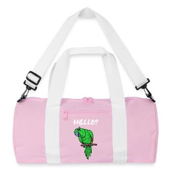 Bird Saying, Parrot, Animal Lover, Pet, Zoo - Recycled Duffel Bag - pink/white - Front