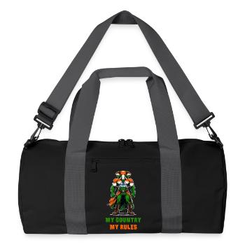 Mon pays, mes règles, l'Inde, l'éléphant - Sac de sport recyclé - noir/gris graphite - Devant