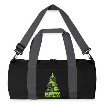 Weihnachten Tanne Weihnachtsbaum Schnee Flocke - Recycelte Duffel Bag - Schwarz/Graphitgrau - Vorne