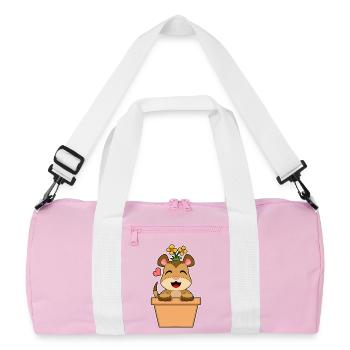 Fleur de suricate - Sac de sport recyclé - rose/blanc - Devant