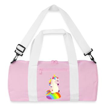 Magical Unicorn on the Rainbow - 🦄 - Recycled Duffel Bag - pink/white - Front