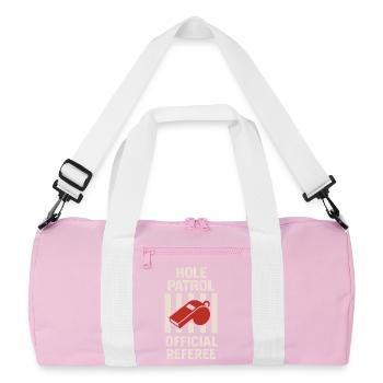 Cornhole Refere Offizielles Schiedsrichter - Recycelte Duffel Bag - Rosa/Weiß - Vorne