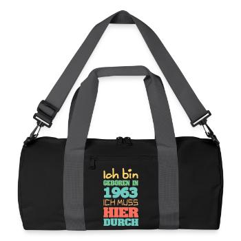 1963 - Recycelte Duffel Bag - Schwarz/Graphitgrau - Vorne
