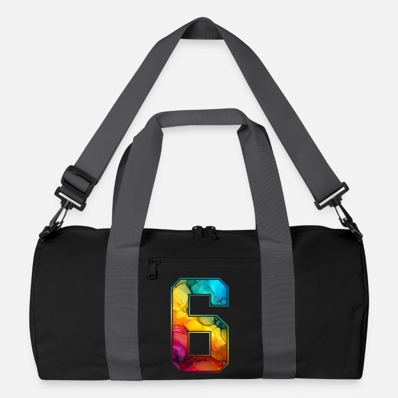 NR. 6 NUMMER 6 COLLEGE 6. GEBURTSTAG Recycelte Duffel Bag