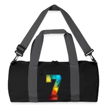 NO. 7 NUMBER 7 COLLEGE 7TH BIRTHDAY - Recycled Duffel Bag - black/graphite grey - Front