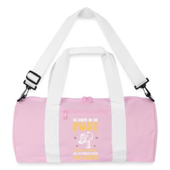 Facteur JE TRAVAILLE AU BUREAU DE POSTE DE ME WILL - Sac de sport recyclé - rose/blanc - Devant
