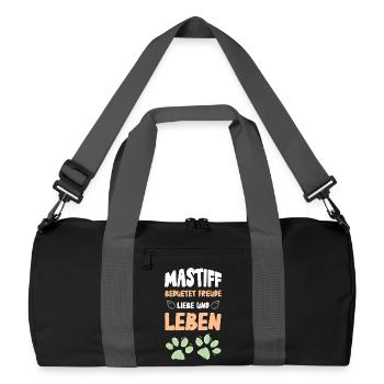 Mastiff Love and Life Motif - Recycled Duffel Bag - black/graphite grey - Front