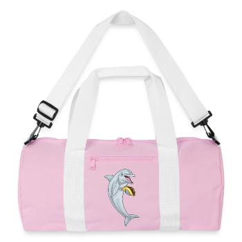 Delfin Taco - Recycelte Duffel Bag - Rosa/Weiß - Vorne