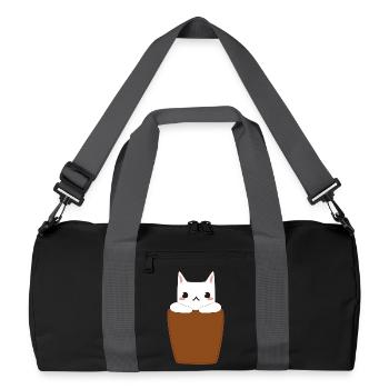 Cat in breast pocket - Recycled Duffel Bag - black/graphite grey - Front