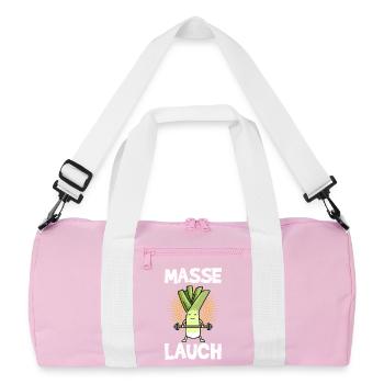 Weightlifter MASS LEEK Gym Funny - Recycled Duffel Bag - pink/white - Front