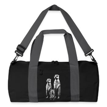 Erdmännchen hell - Recycelte Duffel Bag - Schwarz/Graphitgrau - Vorne