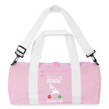 Island of Usedom ADVENTURE AWAITS IN USEDOM MUST GO - Recycled Duffel Bag - pink/white - Front