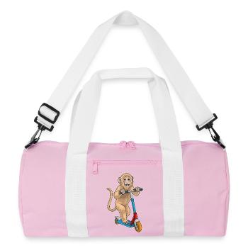Monkey Kick Scooter - Recycled Duffel Bag - pink/white - Front