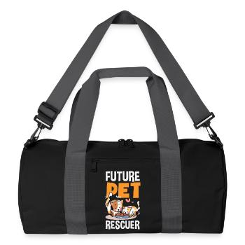Future sauveteuse d’animaux adopte les droits des animaux - Sac de sport recyclé - noir/gris graphite - Devant