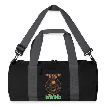 Blüte mit Ostara Frohe Ostermärz-Tagundnachtgleiche - Recycelte Duffel Bag - Schwarz/Graphitgrau - Vorne