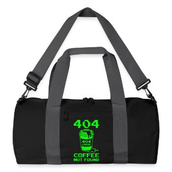 404 Not Found, Software Developer Shirt, Pullover Hoodie - Recycled Duffel Bag - black/graphite grey - Front