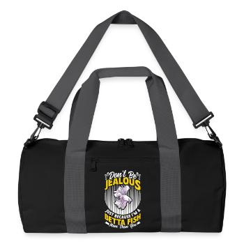Siamesisches Kampffisch-Mama-Aquarist-Aquarium - Recycelte Duffel Bag - Schwarz/Graphitgrau - Vorne