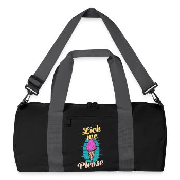 bitte Eis Cream Lustige Retro-Kunst - Recycelte Duffel Bag - Schwarz/Graphitgrau - Vorne