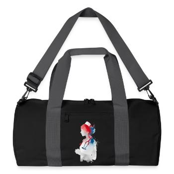 Nurse Watercolor Stethoscope Nursing - Recycled Duffel Bag - black/graphite grey - Front