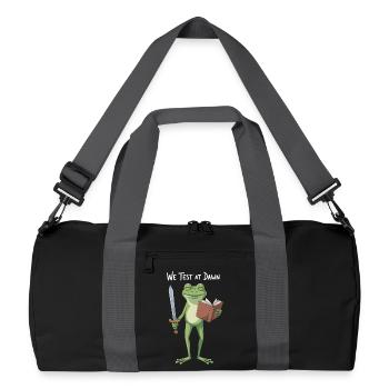 Dawn Frog Quest: Sword & Tome - Recycled Duffel Bag - black/graphite grey - Front