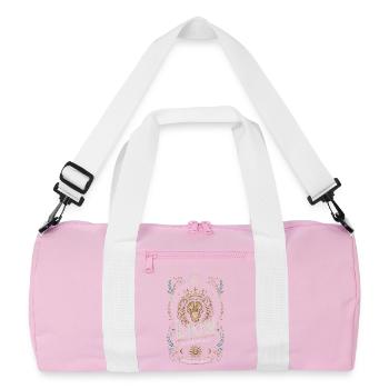 Lion royal émeraude: couronne et or - Sac de sport recyclé - rose/blanc - Devant