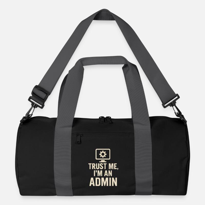Trust me, I'm an Admin - Recycelte Duffel Bag - Schwarz/Graphitgrau