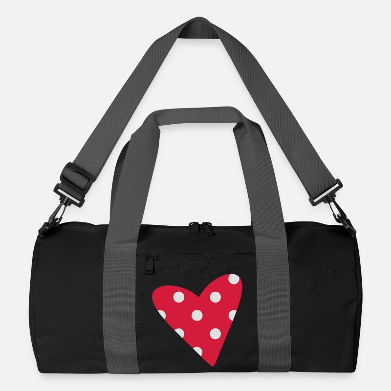 A small dotted heart Recycled Duffel Bag