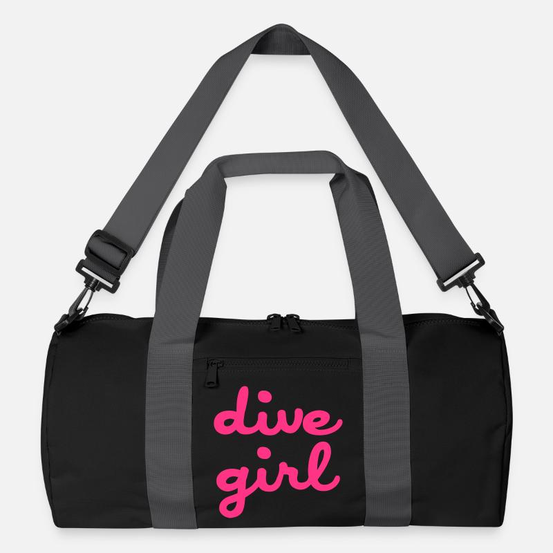 dive girl - Recycelte Duffel Bag - Schwarz/Graphitgrau