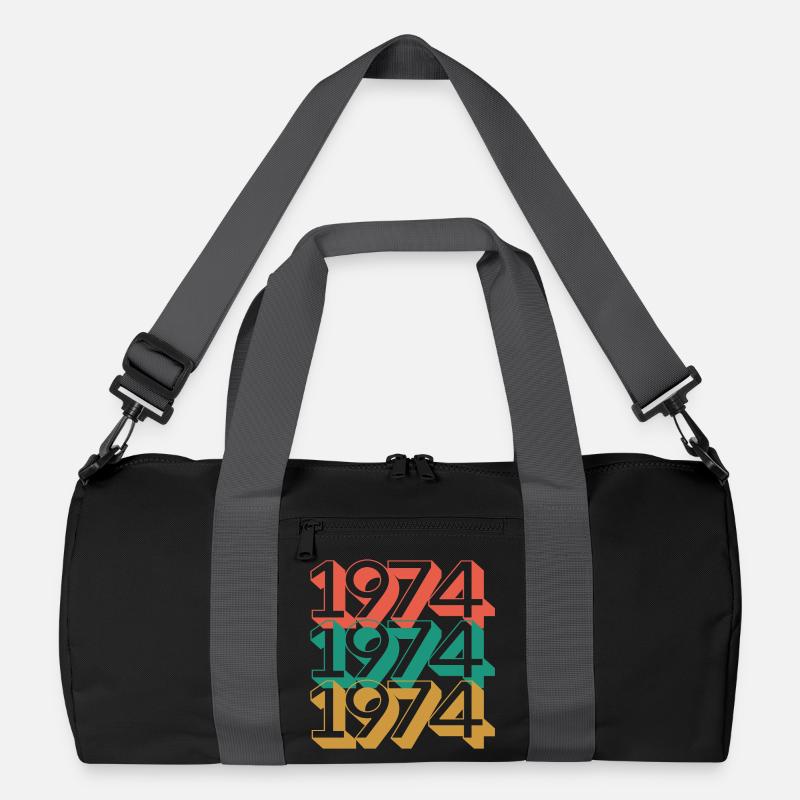 Retro 1974 Farbblock Muster Recycelte Duffel Bag