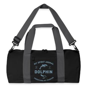 Mon animal spirituel est un dauphin - Sac de sport recyclé - noir/gris graphite - Devant