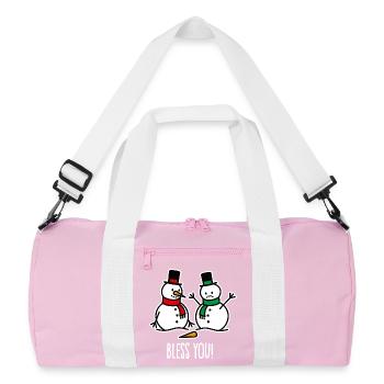 Santé Drôle Bonhomme de Neige Dessin Animé Noël - Sac de sport recyclé - rose/blanc - Devant