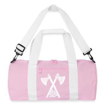 Haches et symbole viking blanc - Sac de sport recyclé - rose/blanc - Devant