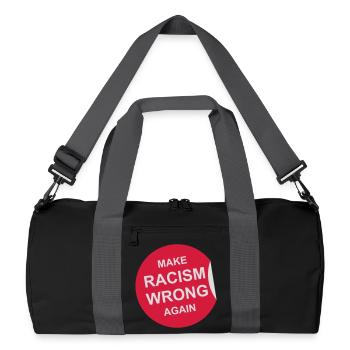 make racism wrong again - Recycelte Duffel Bag - Schwarz/Graphitgrau - Vorne