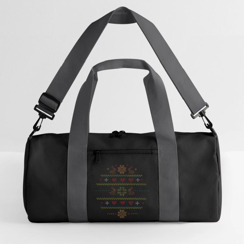 Easter motifs in knitting pattern style for Easter Recycled Duffel Bag