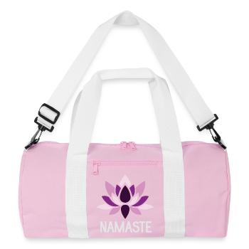 Yoga Gift Idea - Namaste - Recycled Duffel Bag - pink/white - Front