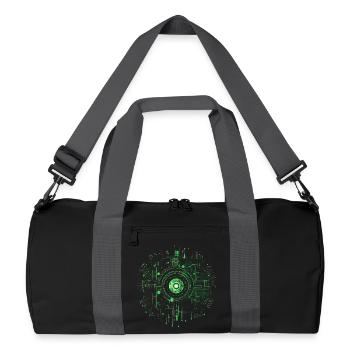 Matrix Style, Zeichen, Symbole, Cyber, SciFi, Code - Recycelte Duffel Bag - Schwarz/Graphitgrau - Vorne