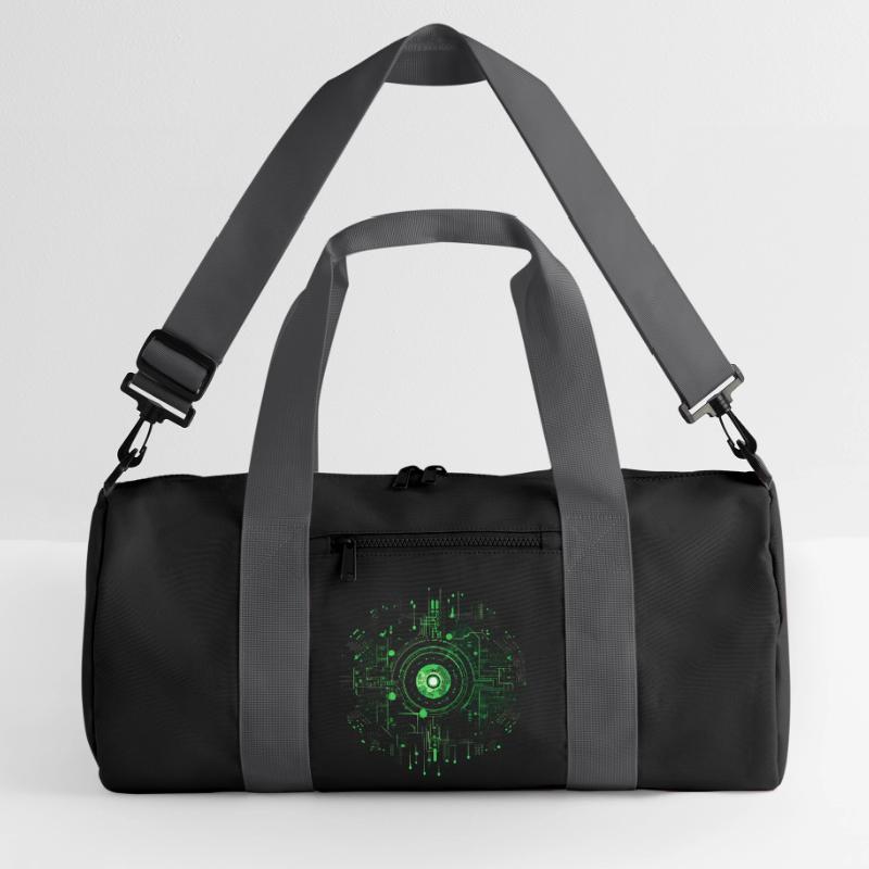 Matrix Style, Zeichen, Symbole, Cyber, SciFi, Code Recycelte Duffel Bag