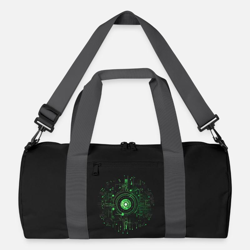 Matrix Style, Zeichen, Symbole, Cyber, SciFi, Code Recycelte Duffel Bag