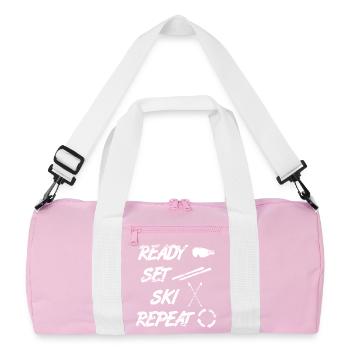 Saying skier - Recycled Duffel Bag - pink/white - Front