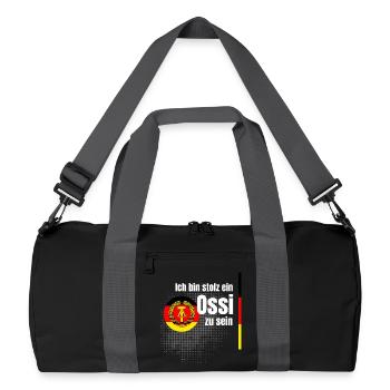ossi stolz NVA ostdeutsch spruch humor witz sachse - Recycelte Duffel Bag - Schwarz/Graphitgrau - Vorne